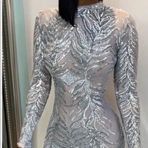 Silver sequin dress
